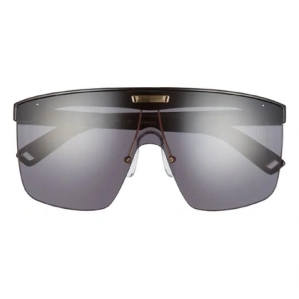 INDESCRATCHABLES RENEW 141mm SHIELD SUNGLASSES BLACK GOLD UNISEX NWOT